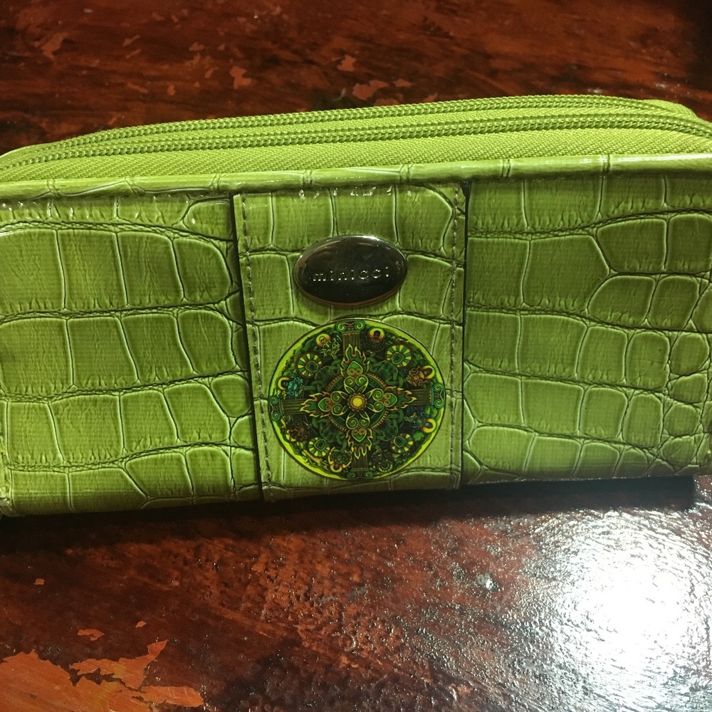Free Add on! Upcycled Repaired Olive Green Minicci Wallet